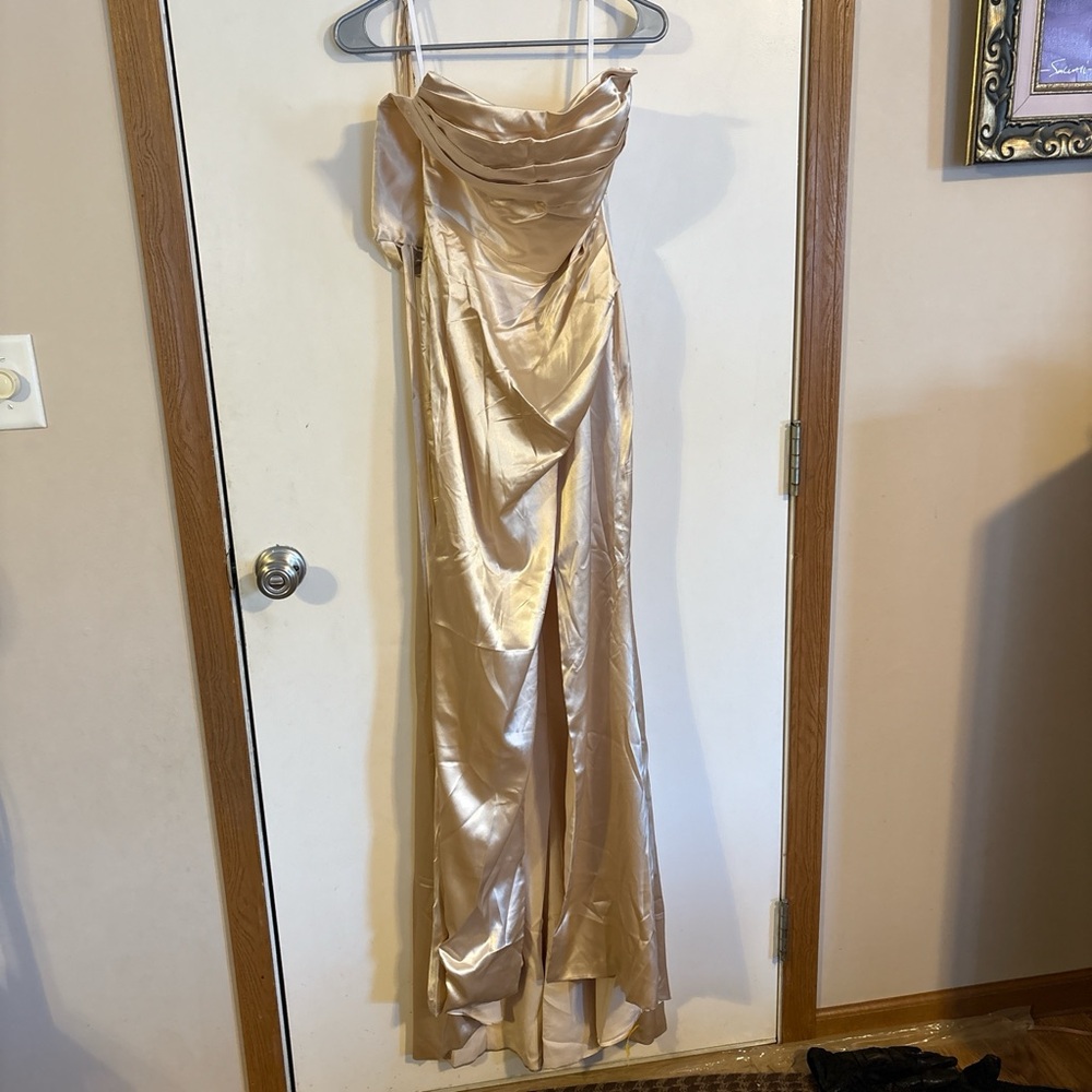 Gold Satin Dress